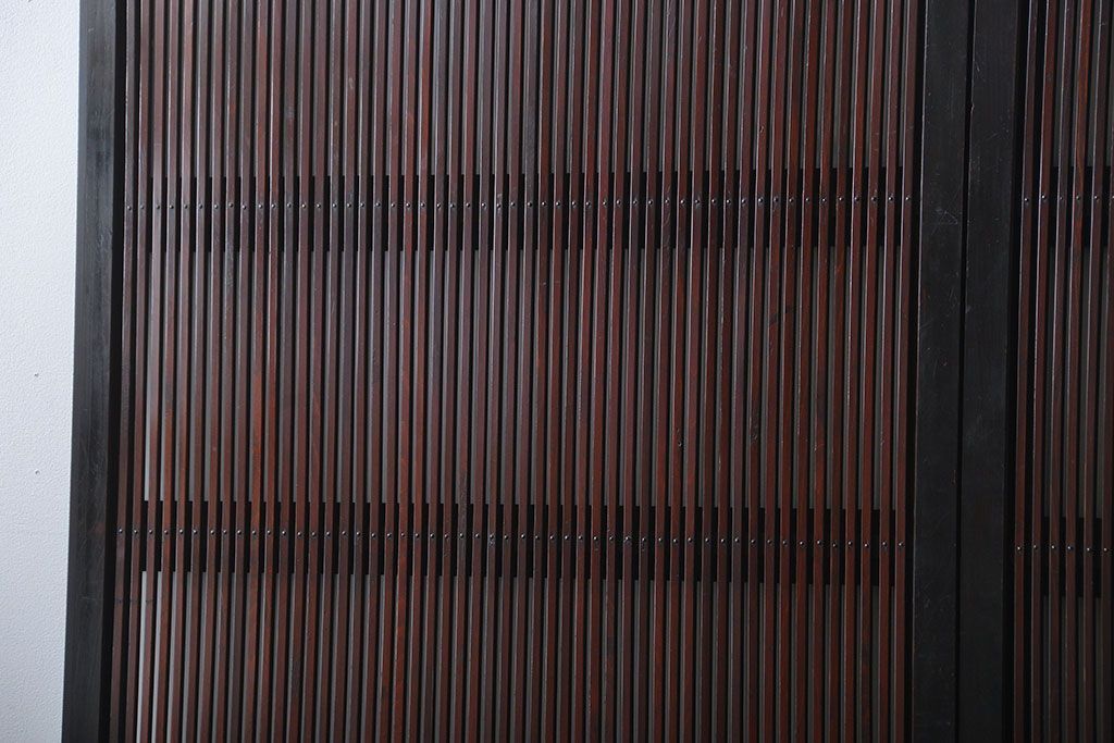 古民具・骨董 シックな裏ガラス入り格子戸2枚セット(1)