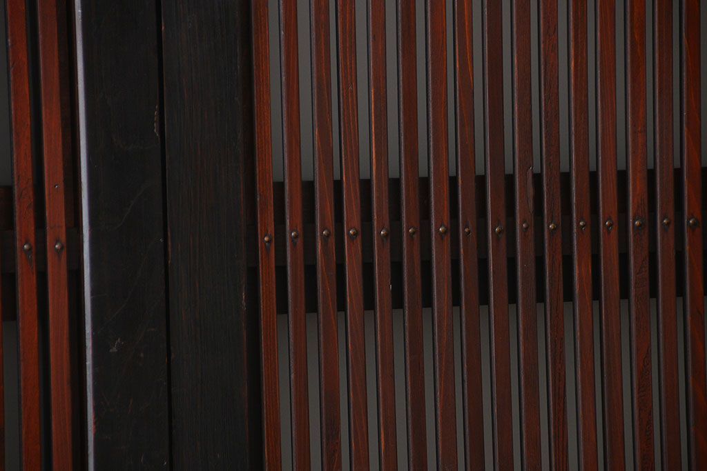 古民具・骨董 シックな裏ガラス入り格子戸2枚セット(1)