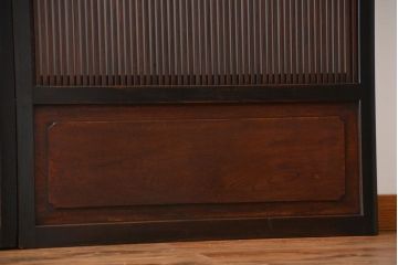 古民具・骨董 シックな裏ガラス入り格子戸2枚セット(1)