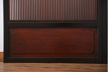 古民具・骨董 シックな裏ガラス入り格子戸2枚セット(1)