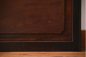 古民具・骨董 シックな裏ガラス入り格子戸2枚セット(1)