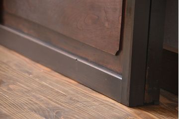 古民具・骨董 シックな裏ガラス入り格子戸2枚セット(1)