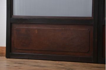 古民具・骨董 シックな裏ガラス入り格子戸2枚セット(1)