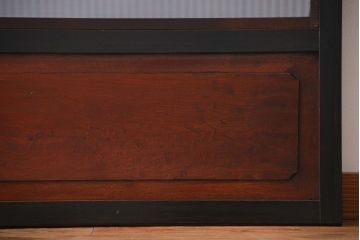 古民具・骨董 シックな裏ガラス入り格子戸2枚セット(1)