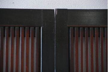 古民具・骨董 裏ガラス付き格子戸2枚セット