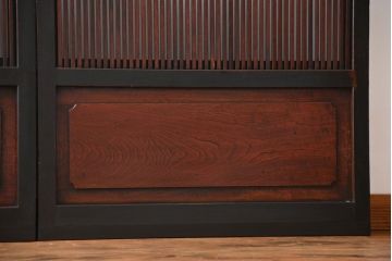 古民具・骨董 裏ガラス付き格子戸2枚セット