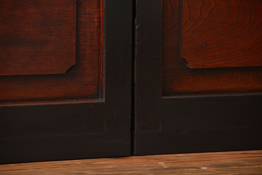 古民具・骨董 裏ガラス付き格子戸2枚セット