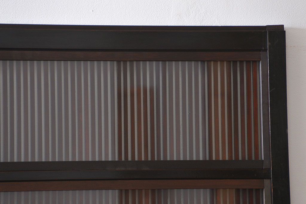 古民具・骨董 裏ガラス付き格子戸2枚セット