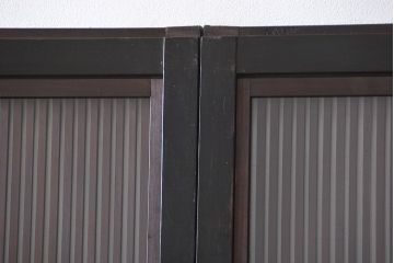古民具・骨董 裏ガラス付き格子戸2枚セット