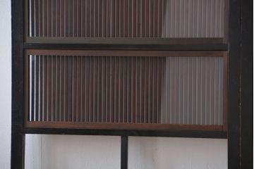 古民具・骨董 裏ガラス付き格子戸2枚セット