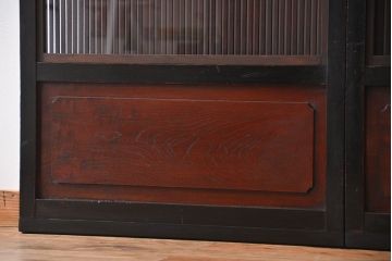 古民具・骨董 裏ガラス付き格子戸2枚セット