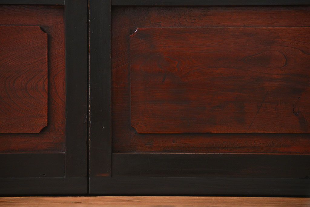 古民具・骨董 裏ガラス付き格子戸2枚セット