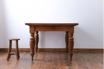 アンティーク家具　イギリスアンティーク オーク材　ドローリーフテーブル