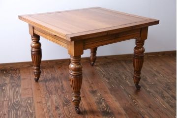 アンティーク家具　イギリスアンティーク オーク材　ドローリーフテーブル