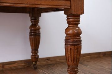 アンティーク家具　イギリスアンティーク オーク材　ドローリーフテーブル