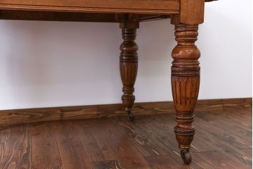 アンティーク家具　イギリスアンティーク オーク材　ドローリーフテーブル