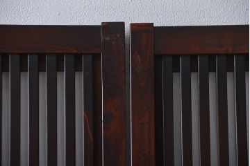 古民具・骨董 杉材!杢目が美しい裏ガラス付き格子戸4枚セット