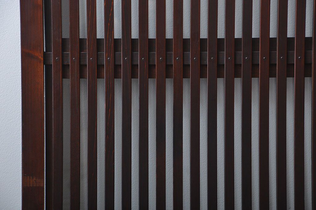 古民具・骨董 杉材!杢目が美しい裏ガラス付き格子戸4枚セット