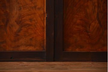 古民具・骨董 杉材!杢目が美しい裏ガラス付き格子戸4枚セット