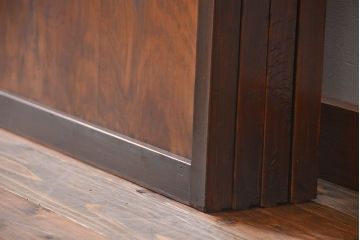 古民具・骨董 杉材!杢目が美しい裏ガラス付き格子戸4枚セット