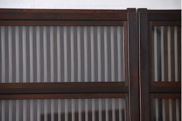 古民具・骨董 杉材!杢目が美しい裏ガラス付き格子戸4枚セット