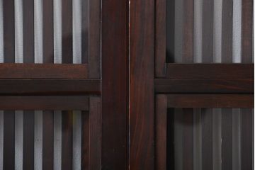 古民具・骨董 杉材!杢目が美しい裏ガラス付き格子戸4枚セット