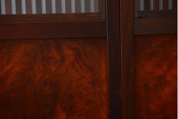 古民具・骨董 杉材!杢目が美しい裏ガラス付き格子戸4枚セット