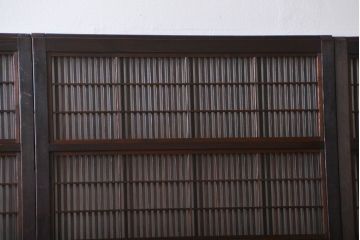 古民具・骨董 シックな裏障子付き格子戸4枚セット(1)