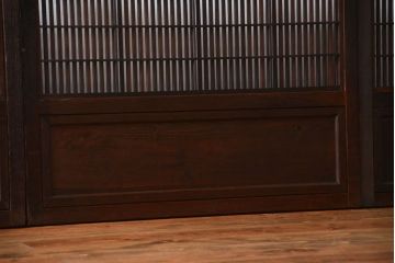 古民具・骨董 シックな裏障子付き格子戸4枚セット(1)