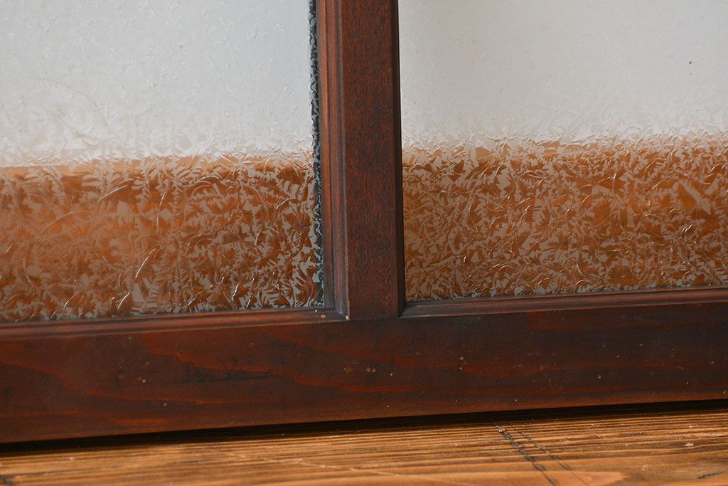 大正ロマン 結霜ガラス入り明り取り