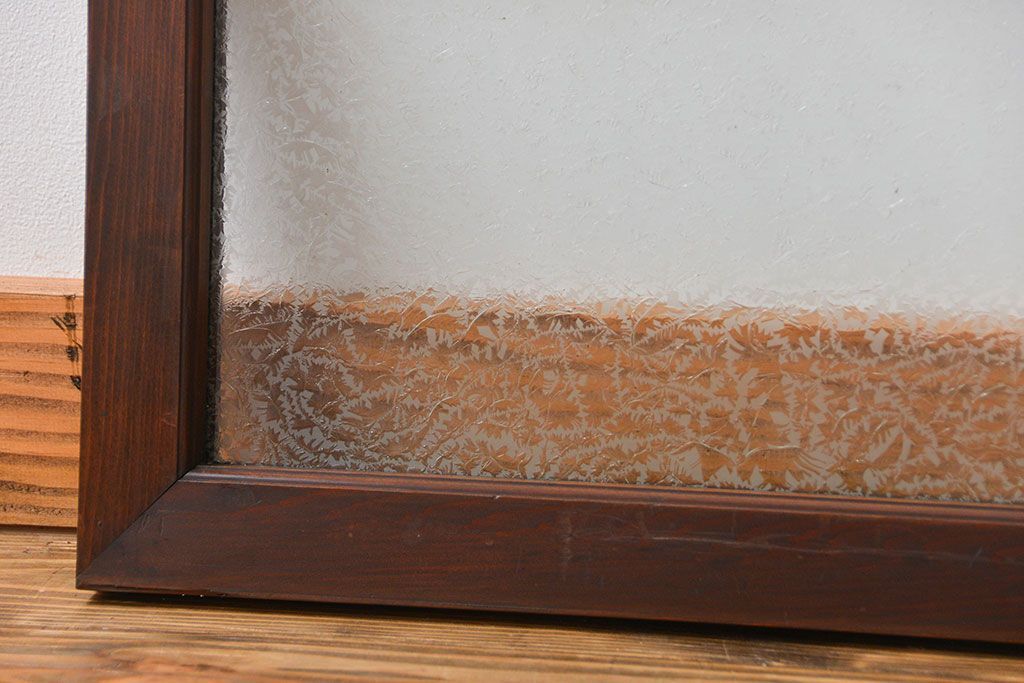 大正ロマン 結霜ガラス入り明り取り