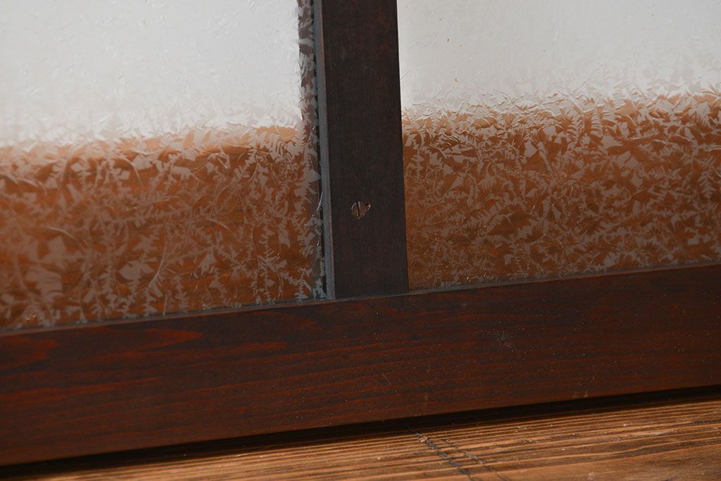 大正ロマン 結霜ガラス入り明り取り