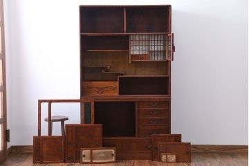 アンティーク家具　前面欅張り!大きな茶箪笥