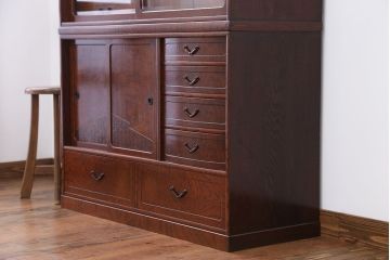 アンティーク家具　前面欅張り!大きな茶箪笥
