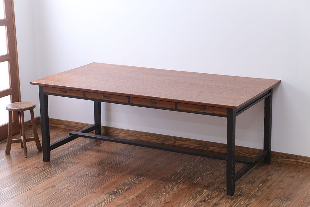 アンティーク家具　両面引き出し付き!ダイニングテーブル