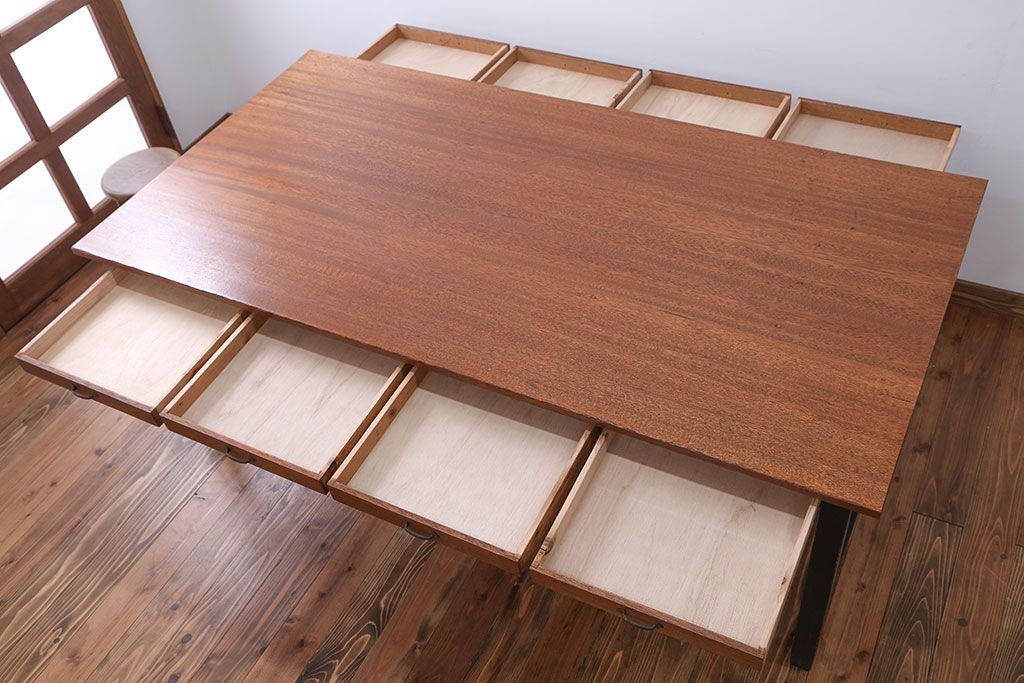 アンティーク家具　両面引き出し付き!ダイニングテーブル