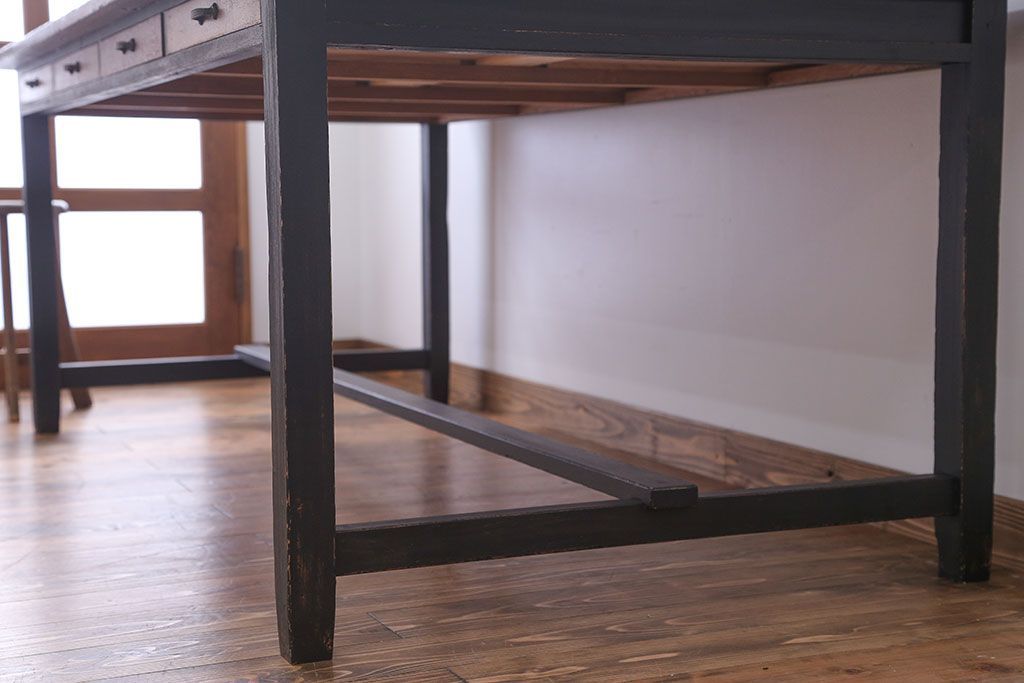 アンティーク家具　両面引き出し付き!ダイニングテーブル