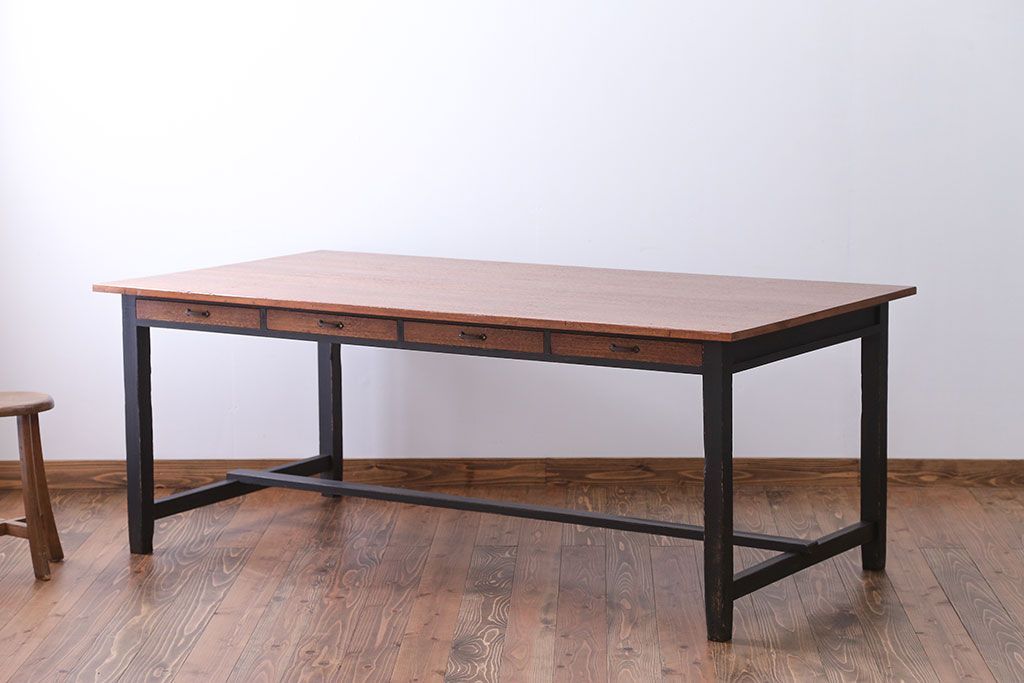 アンティーク家具　両面引き出し付き!ダイニングテーブル