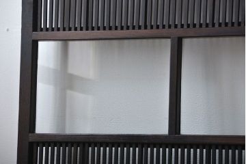 古民具・骨董 シックな裏障子付き格子戸4枚セット(2)