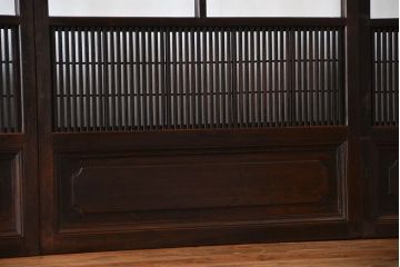 古民具・骨董 シックな裏障子付き格子戸4枚セット(2)