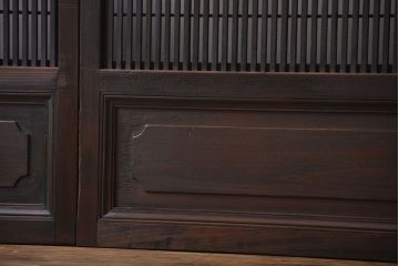 古民具・骨董 シックな裏障子付き格子戸4枚セット(2)