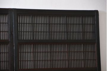 古民具・骨董 シックな裏障子付き格子戸4枚セット(2)