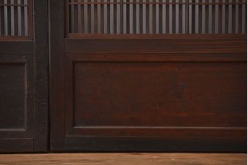 古民具・骨董 シックな裏障子付き格子戸4枚セット(2)