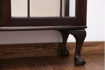 アンティーク家具　イギリスアンティーク 猫脚ガラスケース