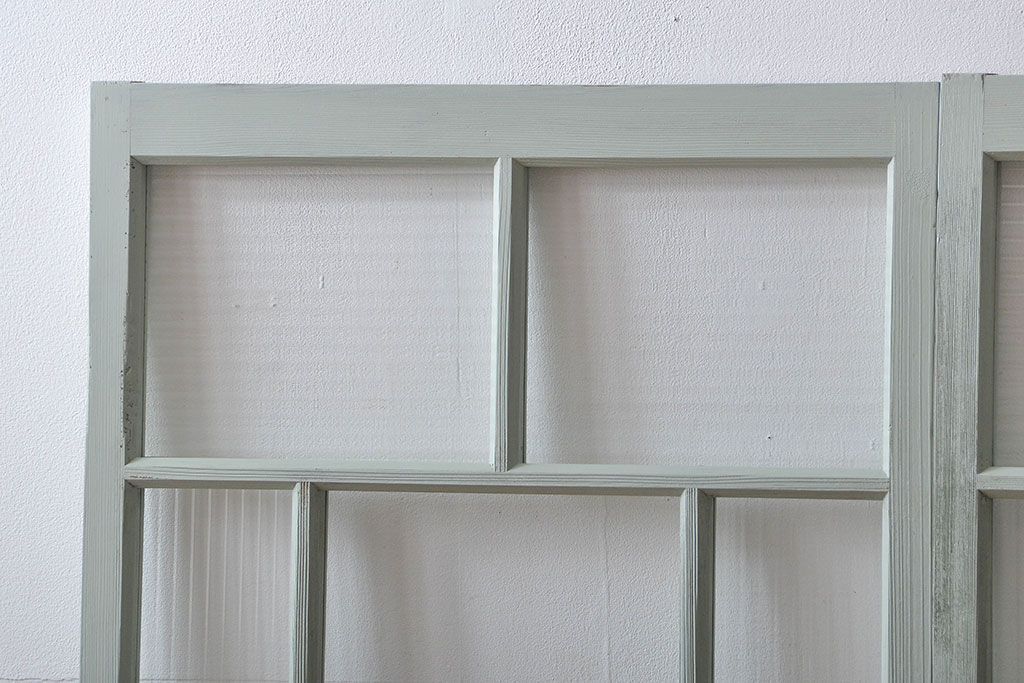 アンティークペイント　モールガラス戸2枚セット(窓)