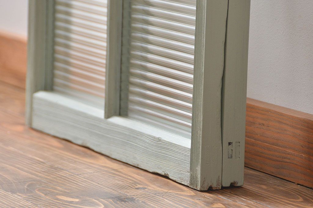 アンティークペイント　モールガラス戸2枚セット(窓)