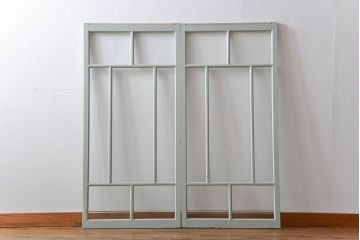 アンティークペイント　モールガラス戸2枚セット(窓)
