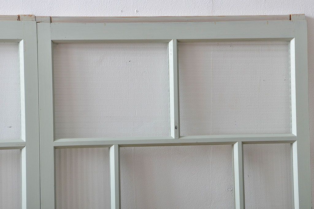 アンティークペイント　モールガラス戸2枚セット(窓)