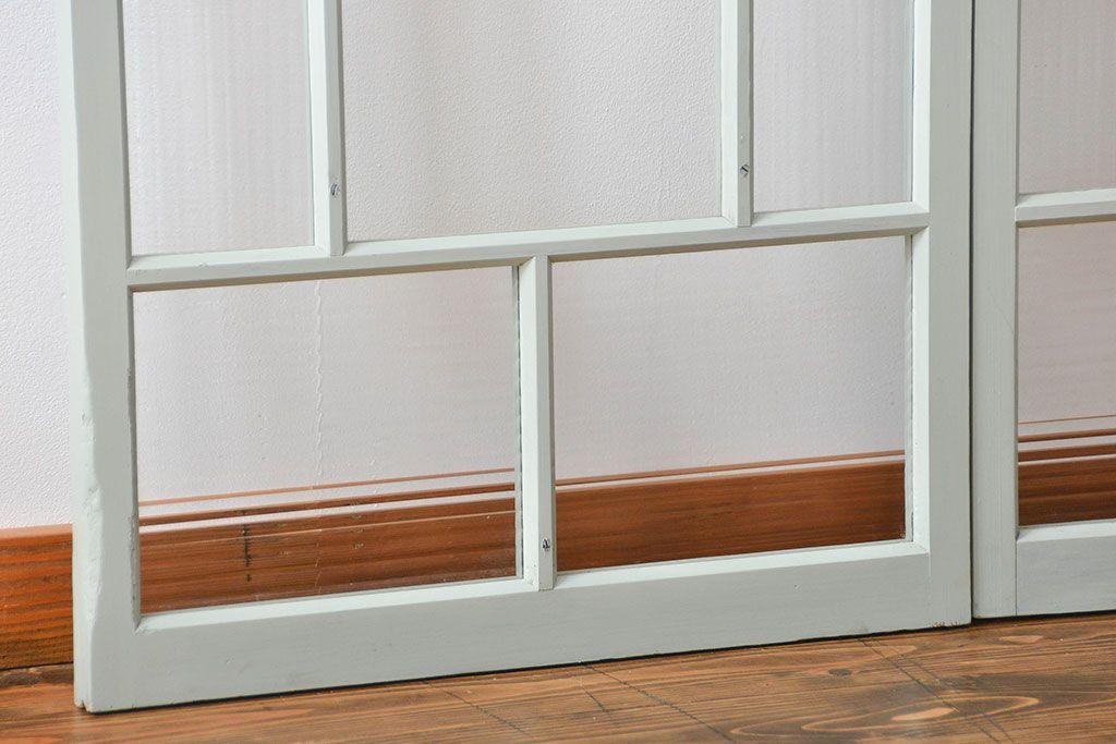 アンティークペイント　モールガラス戸2枚セット(窓)