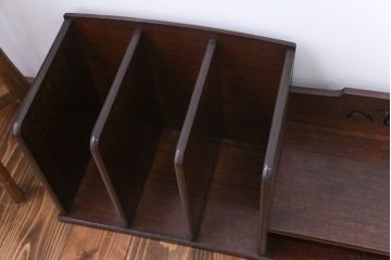 アンティーク家具　引き出し付き!透かし彫りがお洒落な大きな本立て